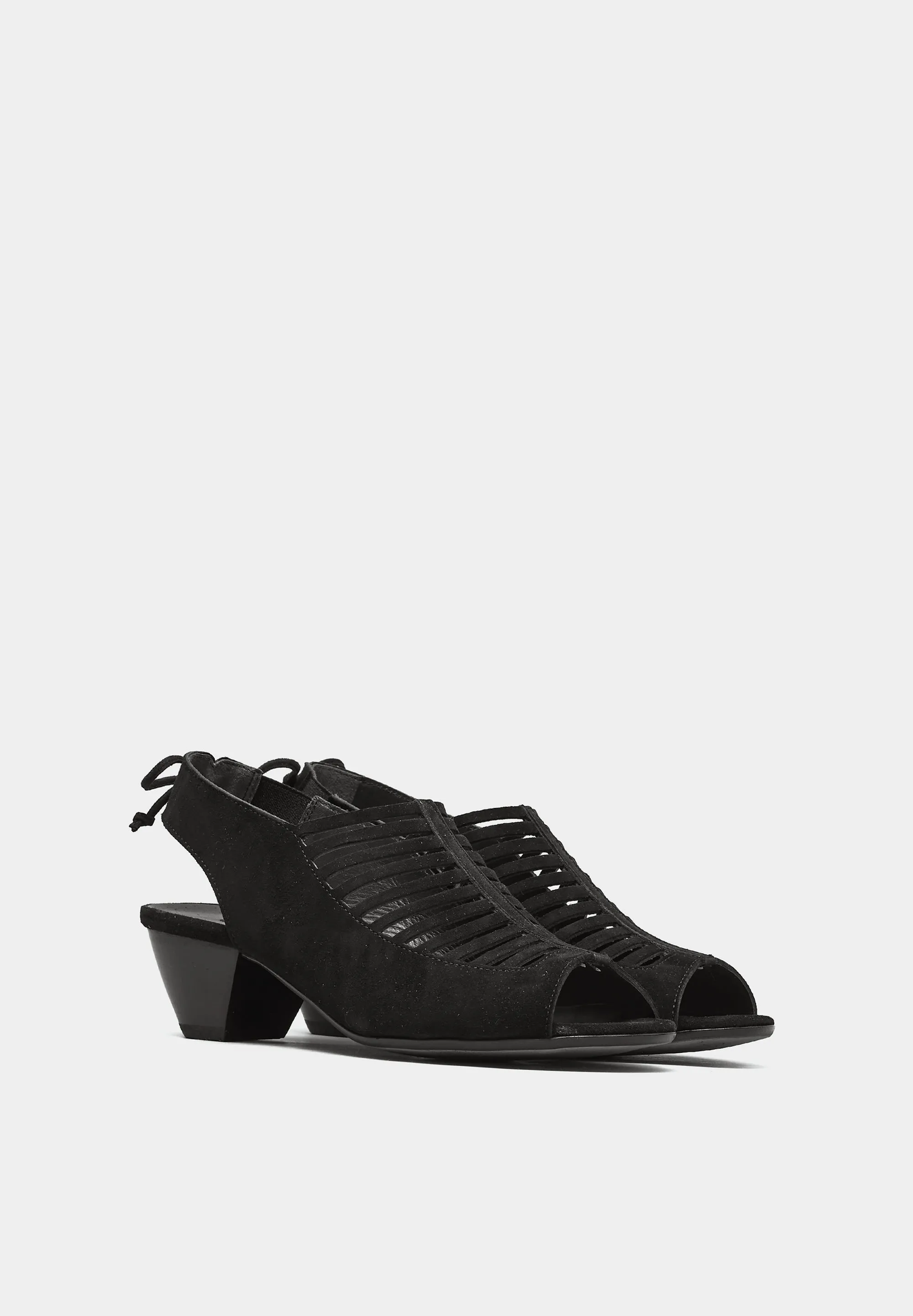 6589 Lattice Sandals Black Suede