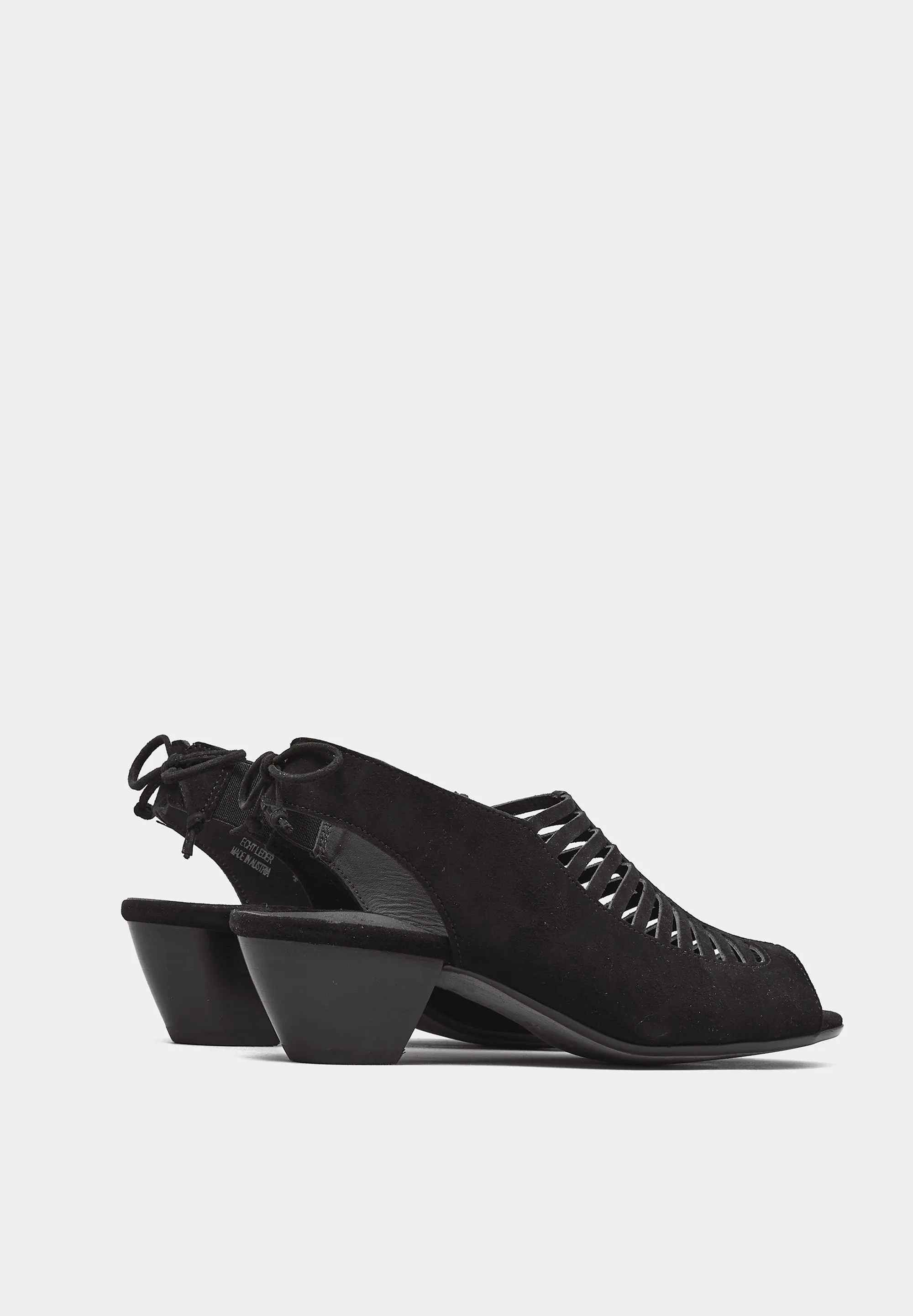 6589 Lattice Sandals Black Suede