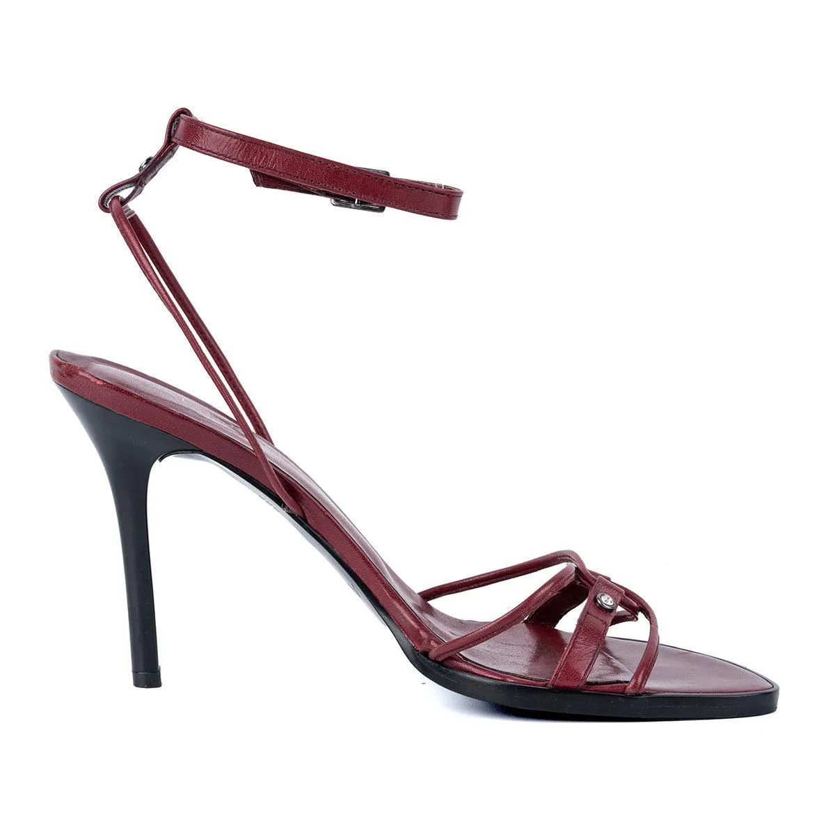 Aldo Strap High-Heel Sandals Leather Burgundy Colour For Women