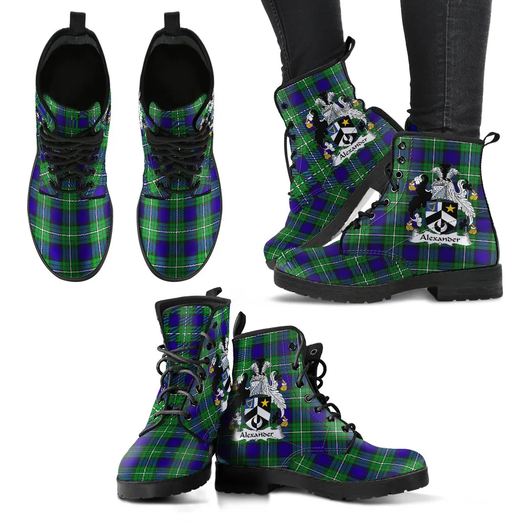 Alexander Tartan Clan Badge Leather Boots