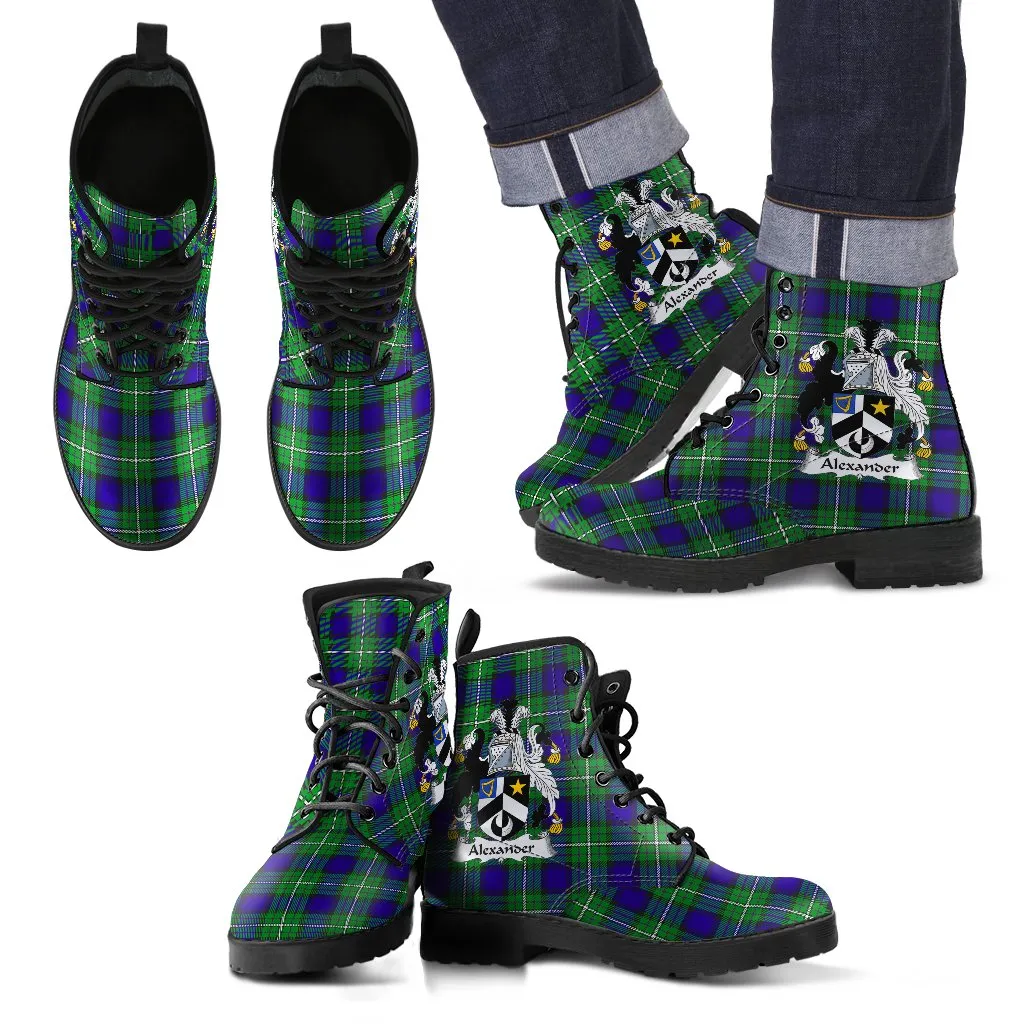 Alexander Tartan Clan Badge Leather Boots