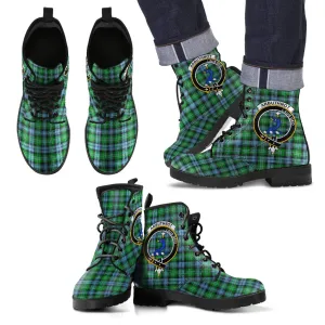 Arbuthnott Tartan Clan Badge Leather Boots