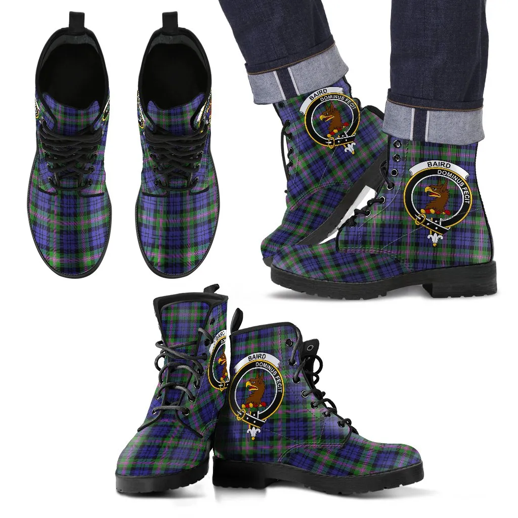 Baird Modern Tartan Clan Badge Leather Boots