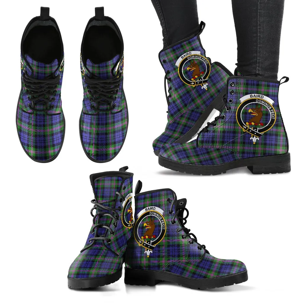 Baird Modern Tartan Clan Badge Leather Boots