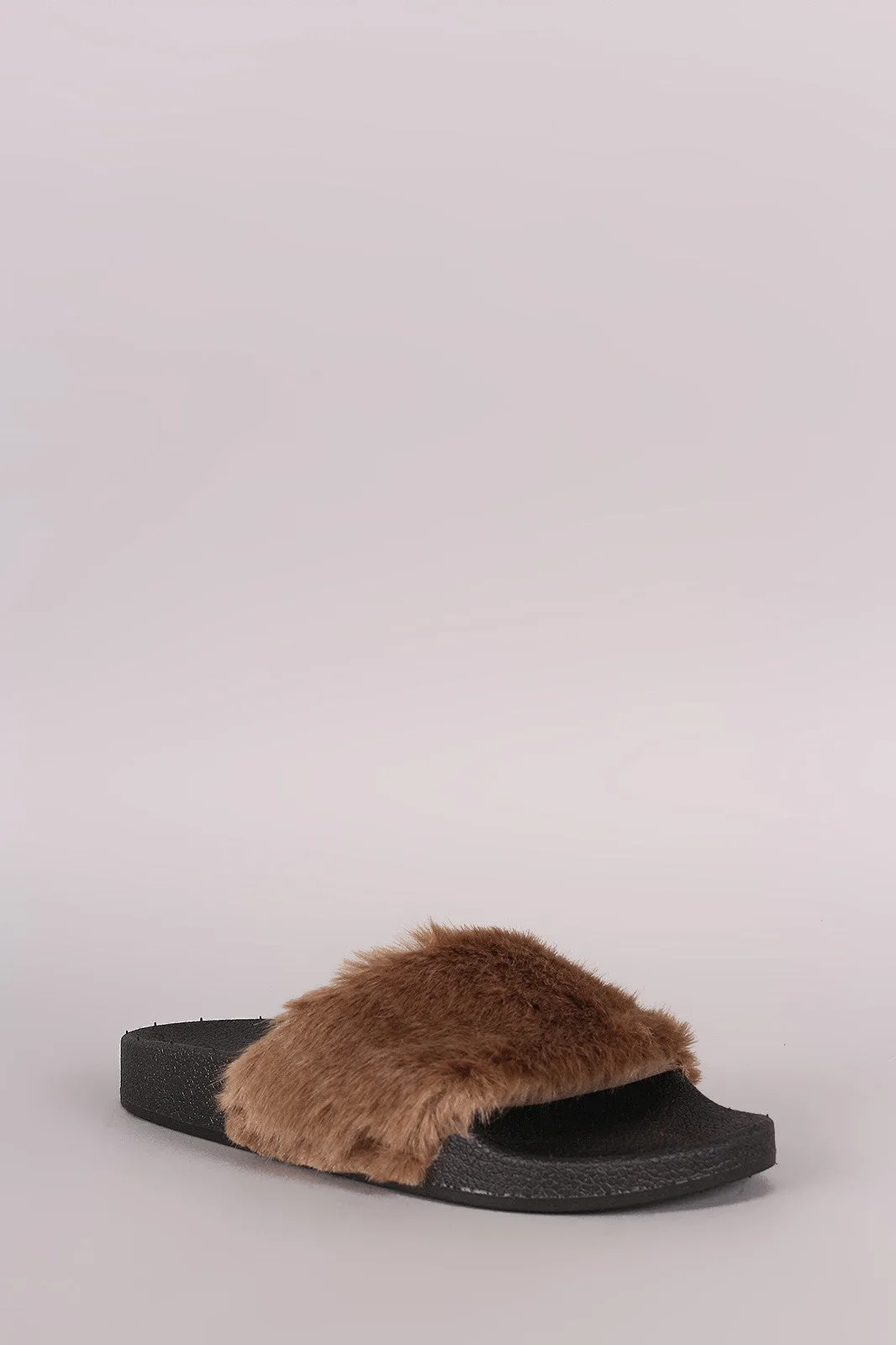 Bamboo Fur Slide Sandal