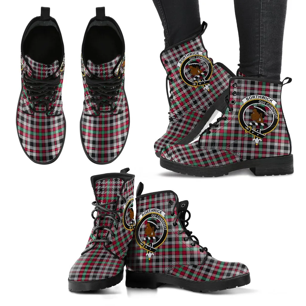 Borthwick Ancient Tartan Clan Badge Leather Boots
