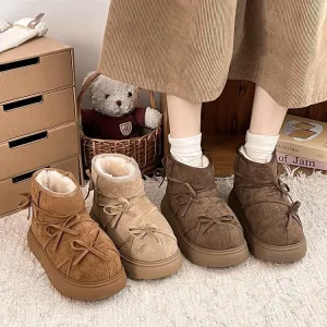 Bowknot Cozy Platform Boots