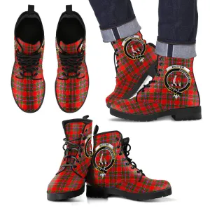 Butter Tartan Clan Badge Leather Boots