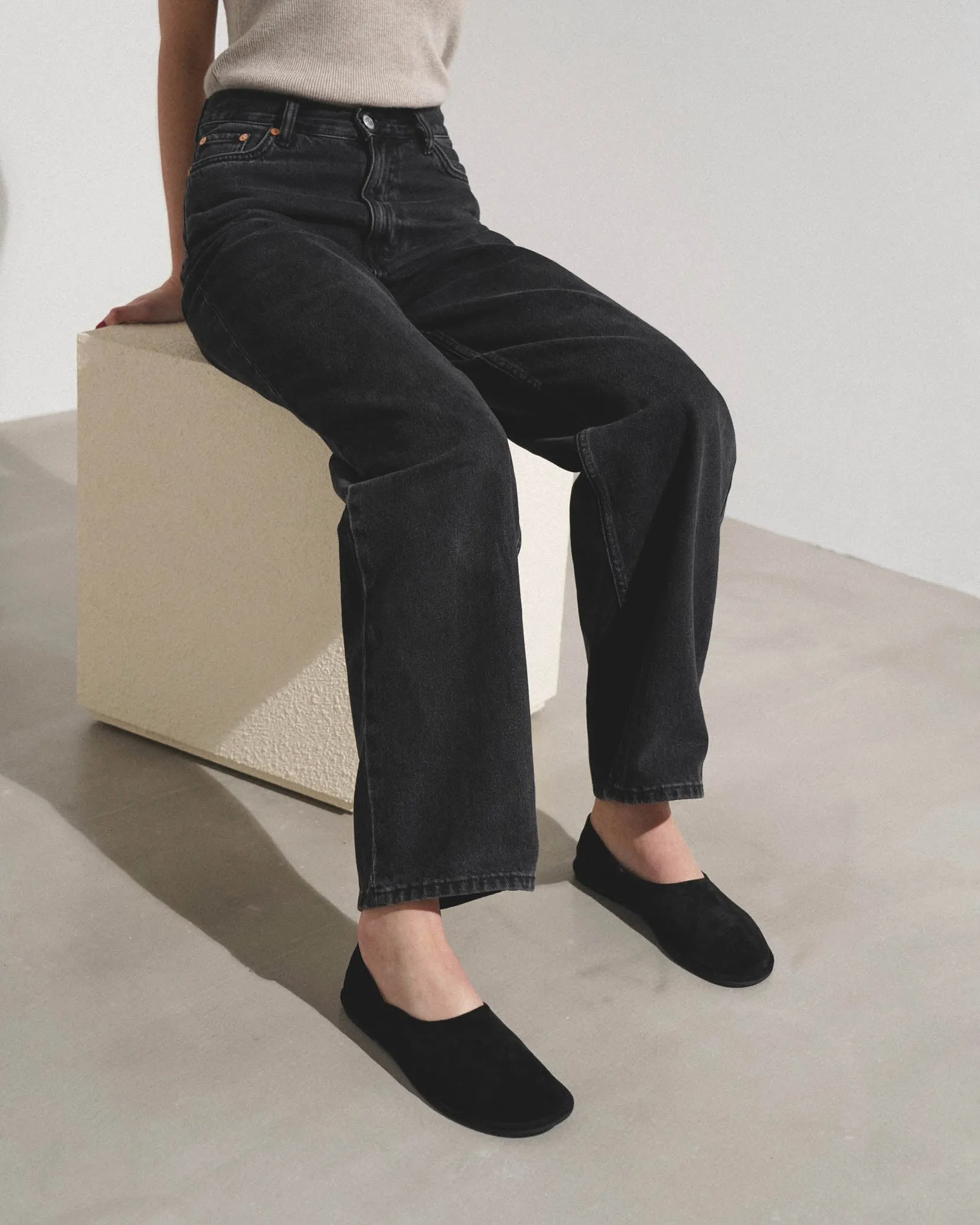Canal slip-on black suede loafers