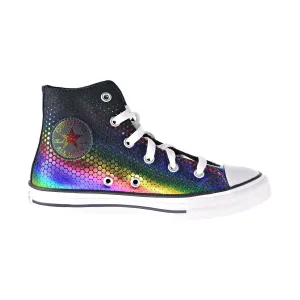 Converse Chuck Taylor AS Hi Rainbow Foil Little Kids' Shoes Black-Multi-White
