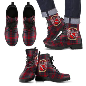 Crook Modern Tartan Clan Badge Leather Boots