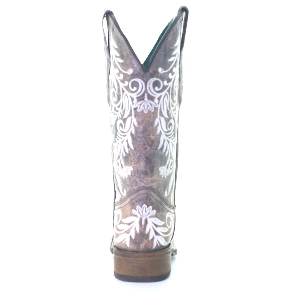 Embroidered Snip Toe Cowboy Boots