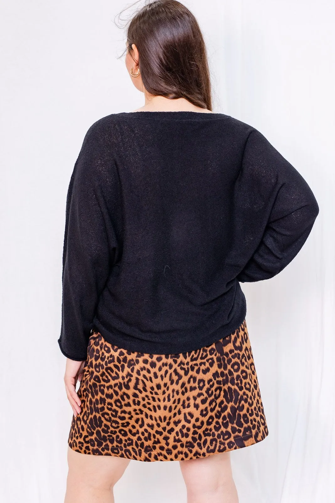 Feline Queen Plus Size Leopard Print Skirt