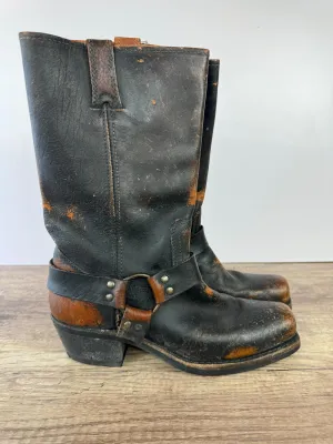 FRYE WHISKEY HARNESS LEATHER ENGINEER BOOTS DISTRESSED