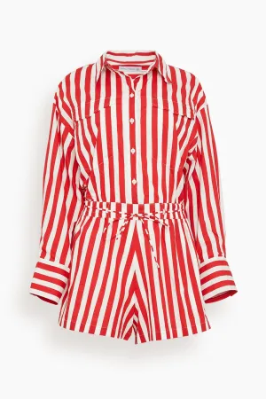 Isole Playsuit in Bayou Stripe Red