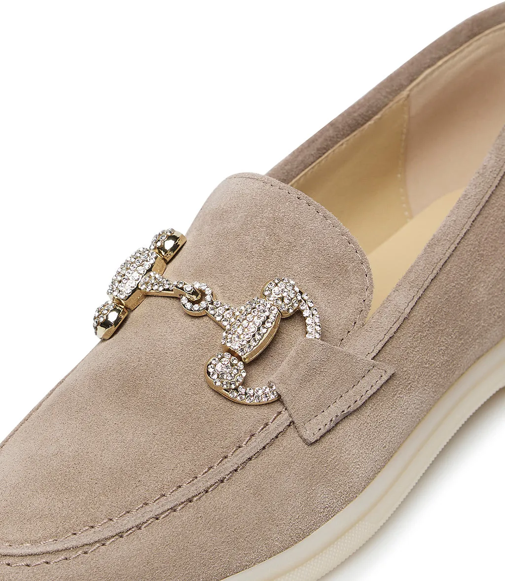 Jewel-buckle Rope-tone suede loafers