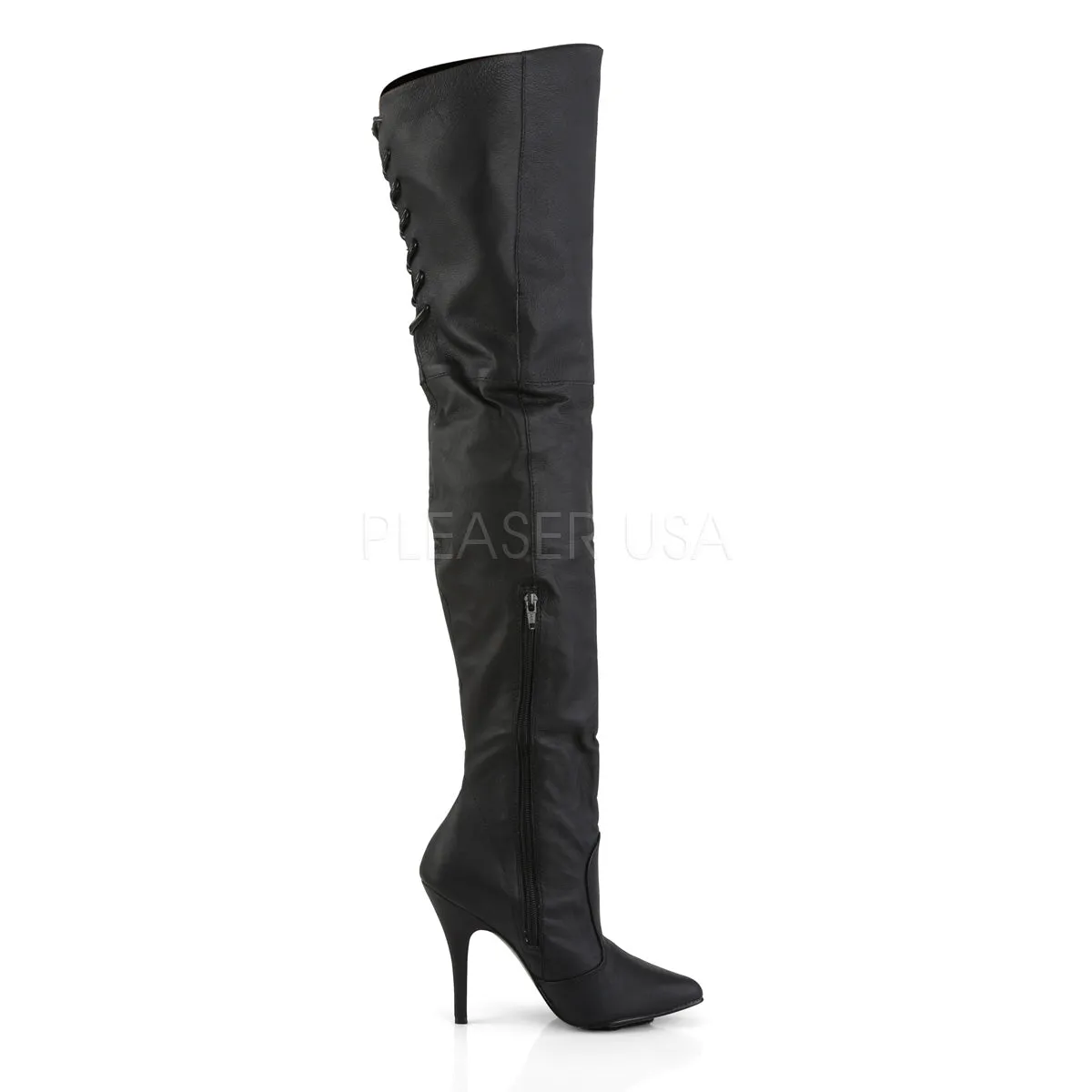 Leather Thigh High Boots with 5-inch Heel 3-colors LEGEND-8899