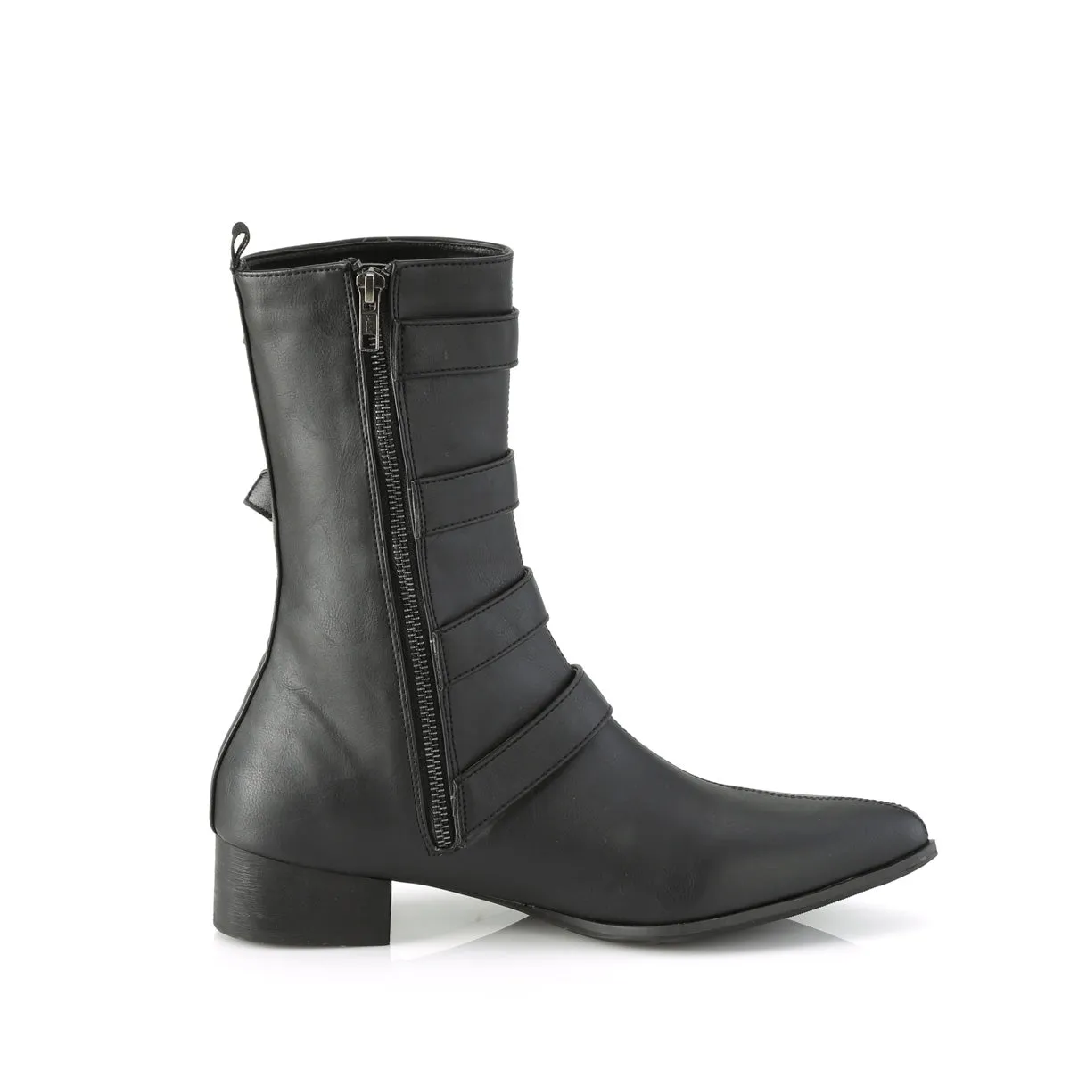 Men's Pointed Toe Mid-calf Boot with 4 Buckles WARLOCK-110-C