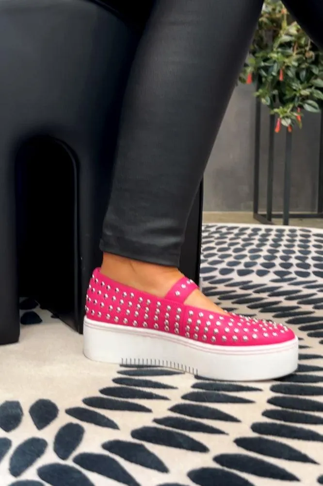 Minx Stanley Stud Shoes Hot Pink