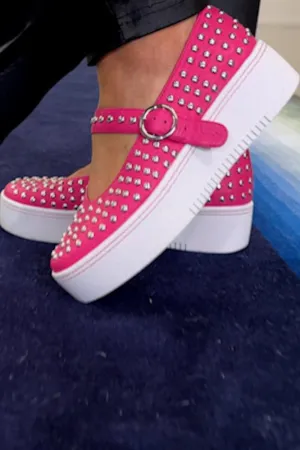 Minx Stanley Stud Shoes Hot Pink