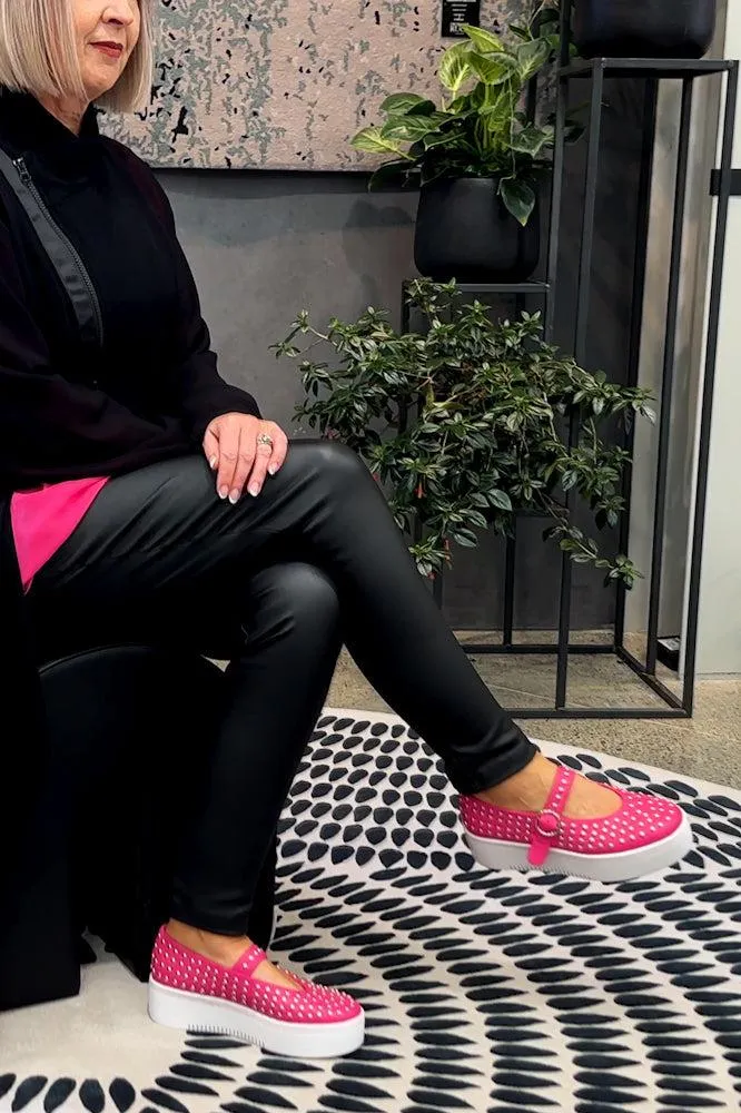 Minx Stanley Stud Shoes Hot Pink
