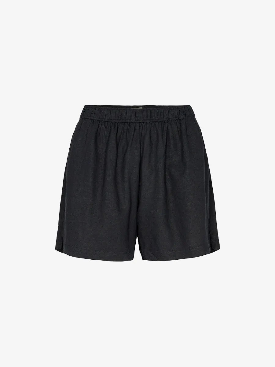 Naja 8 Linen Shorts - Black