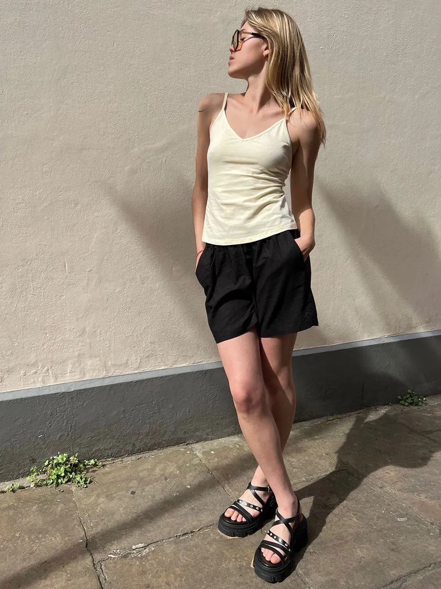 Naja 8 Linen Shorts - Black