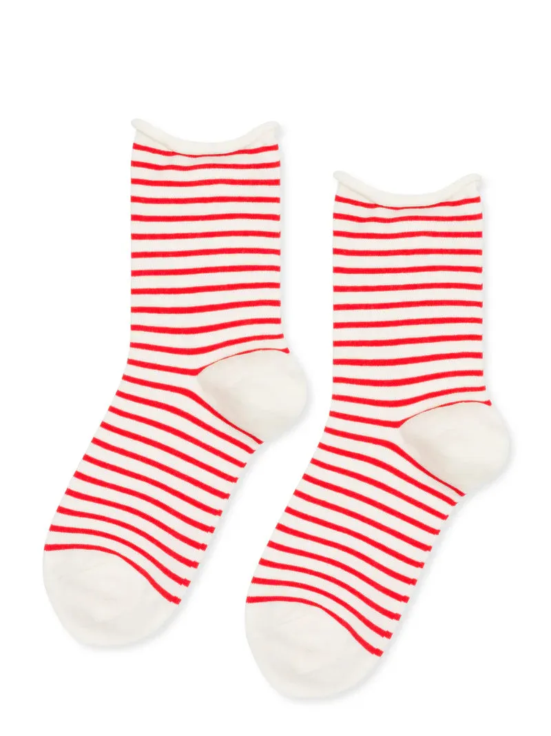 Nautical Stripe Crew Pink
