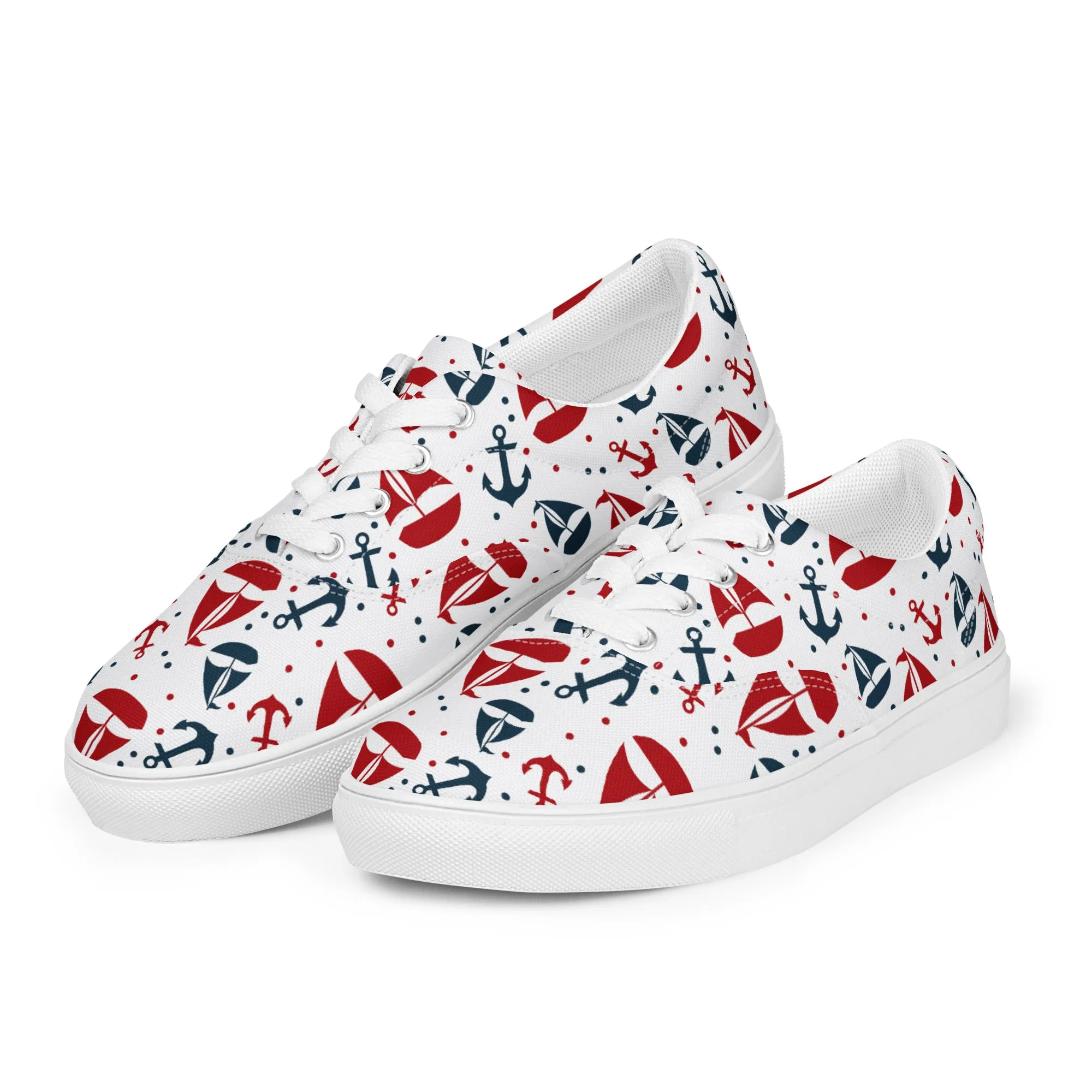 Nautical Theme Women’s lace-up canvas shoes