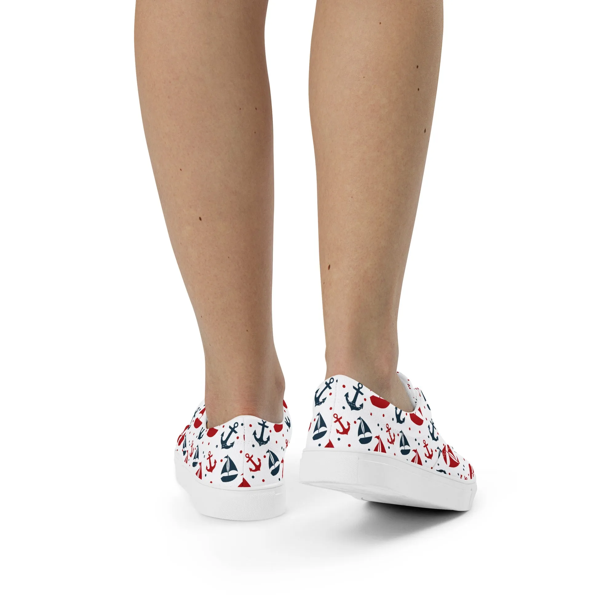 Nautical Theme Women’s lace-up canvas shoes