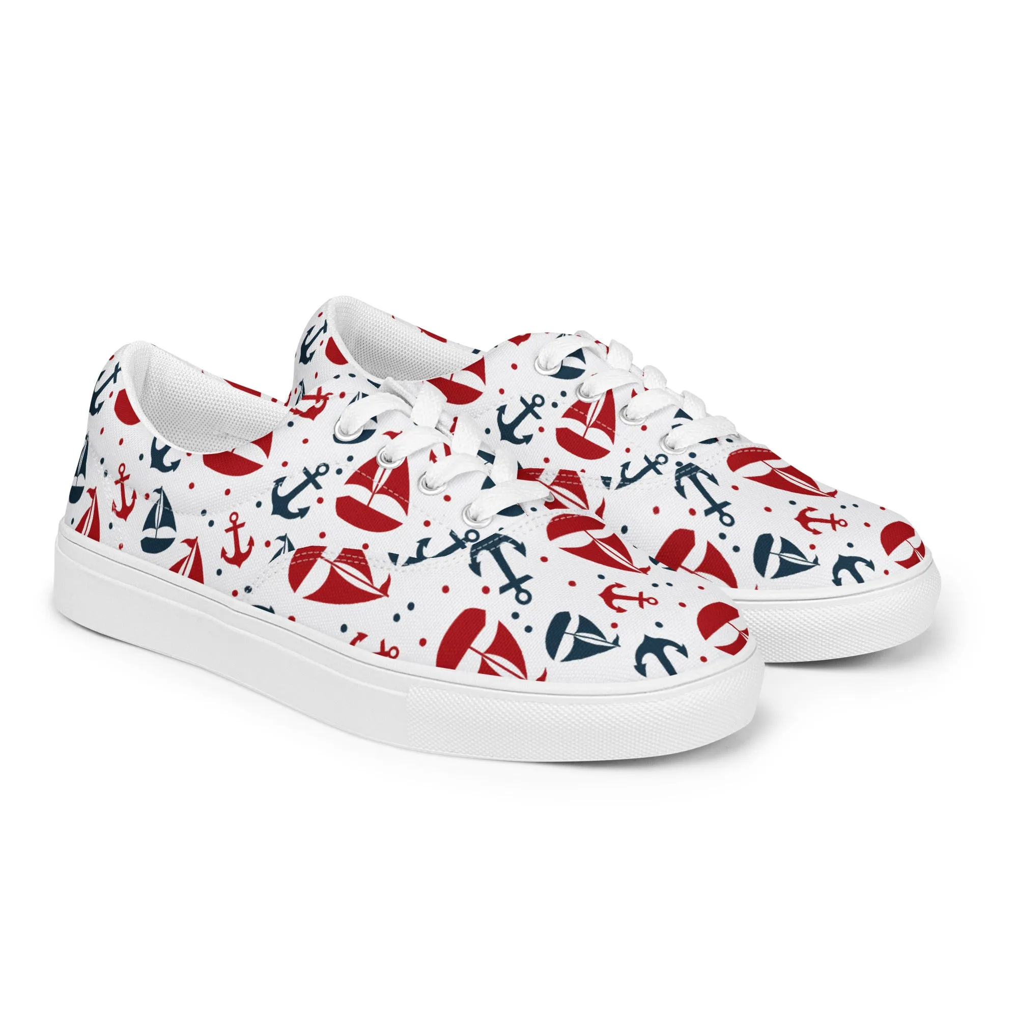 Nautical Theme Women’s lace-up canvas shoes