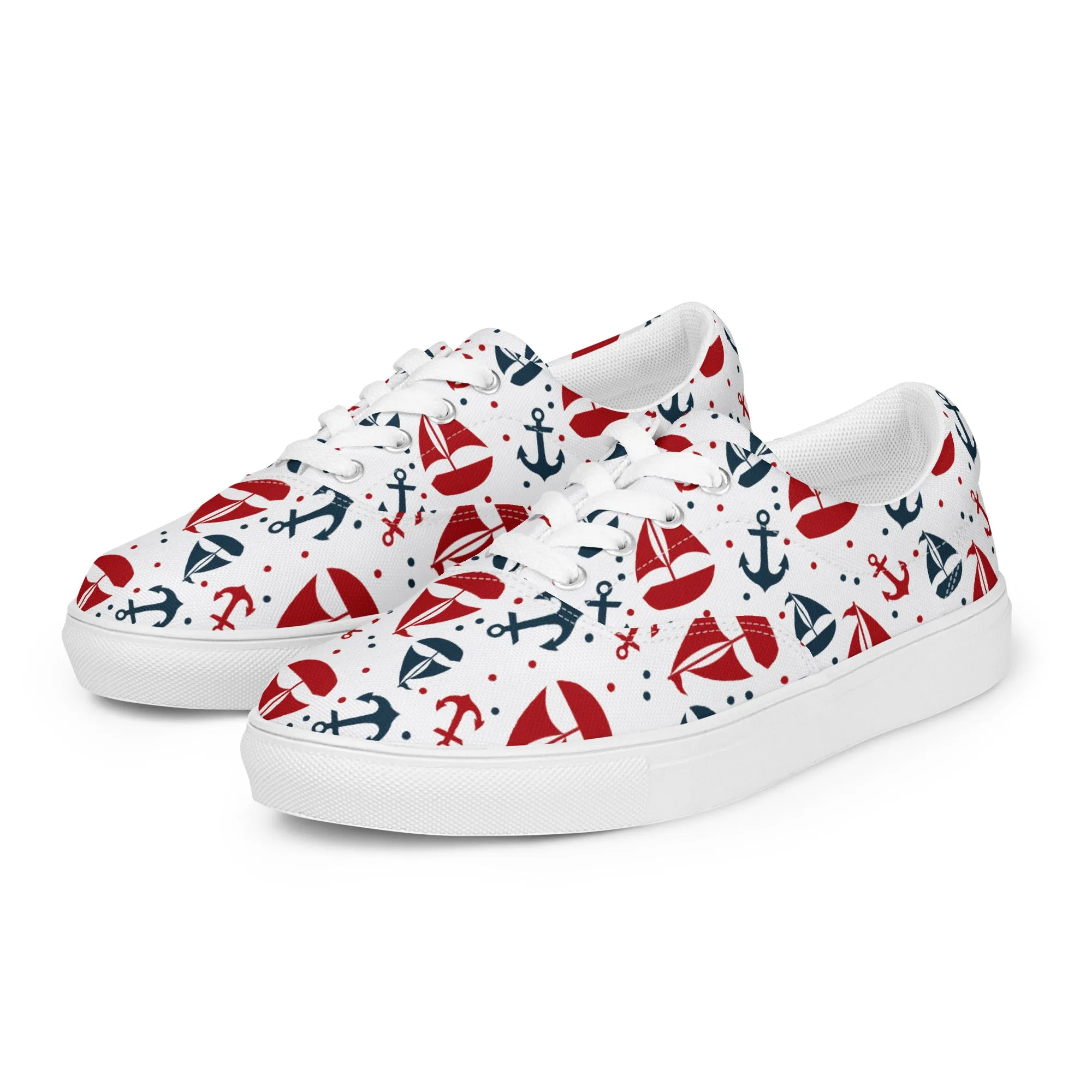 Nautical Theme Women’s lace-up canvas shoes