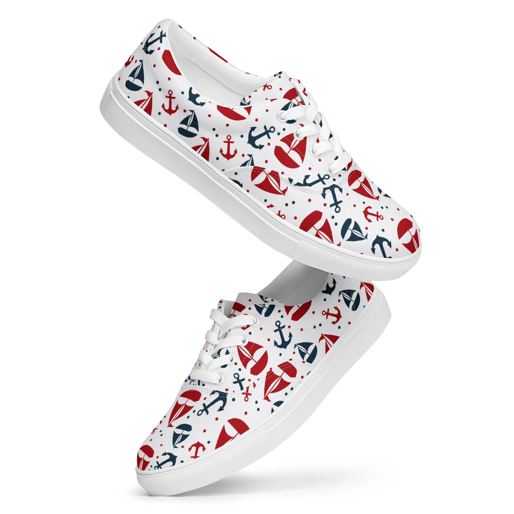 Nautical Theme Women’s lace-up canvas shoes
