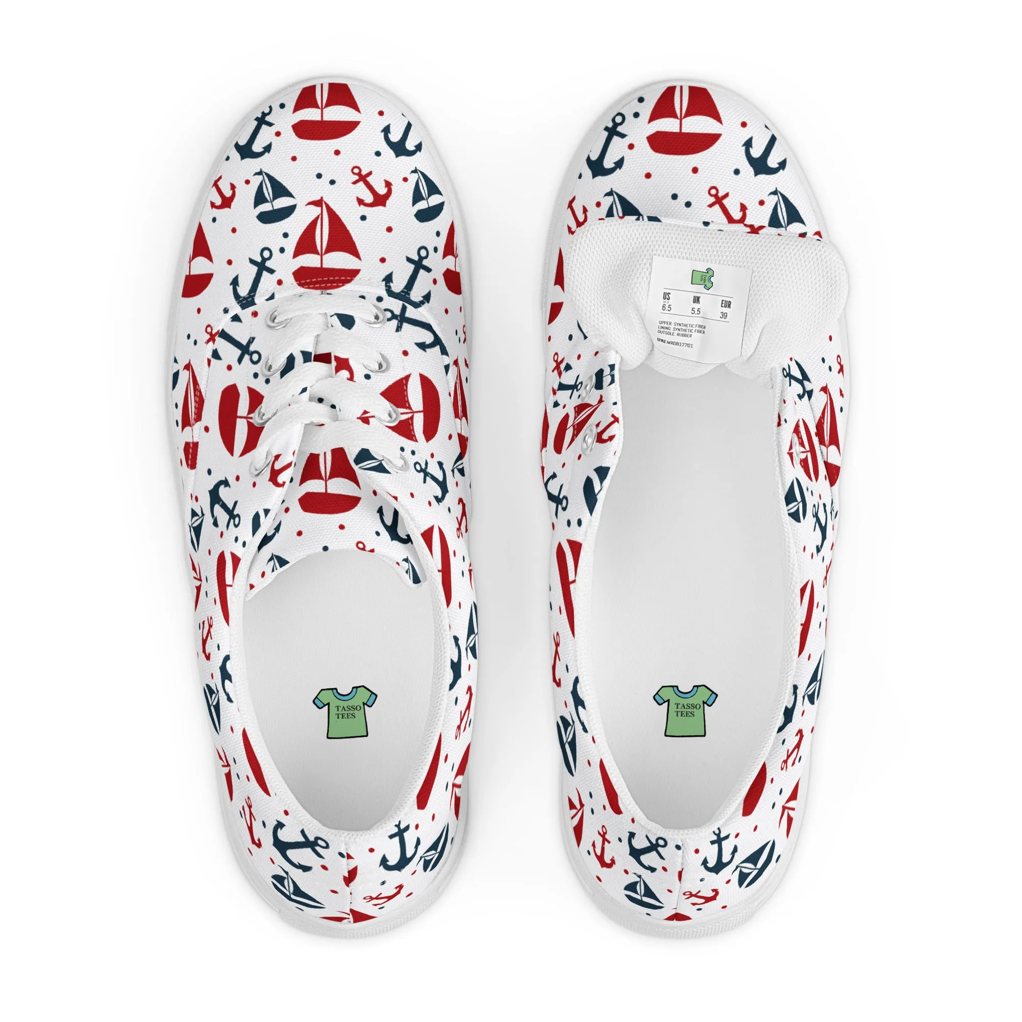 Nautical Theme Women’s lace-up canvas shoes
