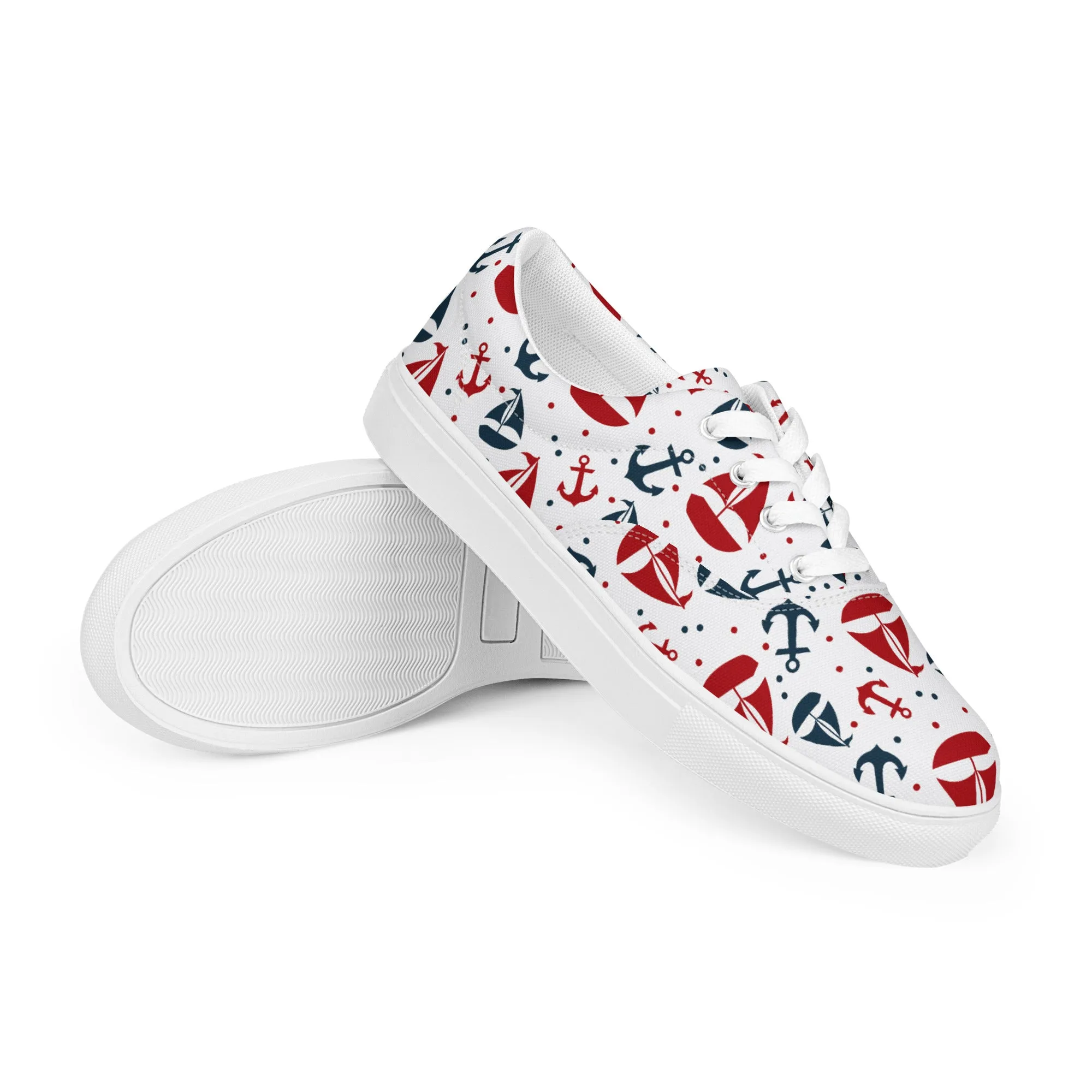 Nautical Theme Women’s lace-up canvas shoes