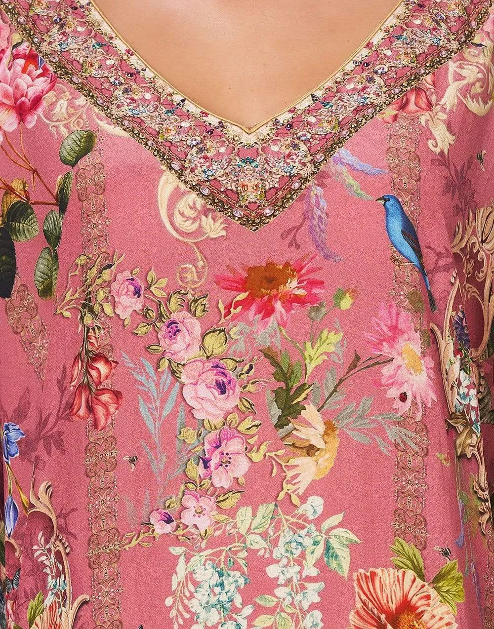 Patchwork Heart V-Neck Kaftan