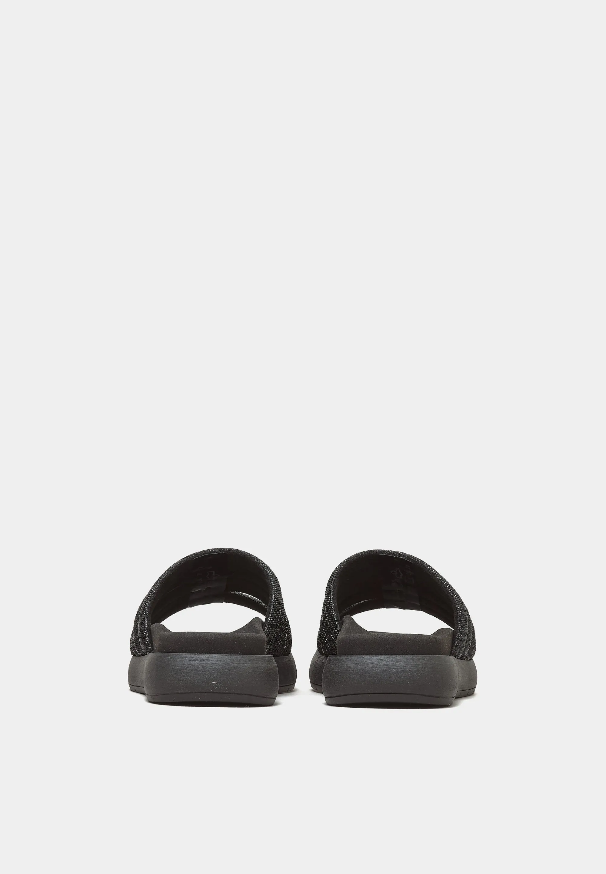 Shimmering Footbed Sandals Black Strass