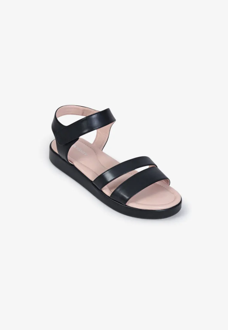 Stride Strap Platform Sandals - Black