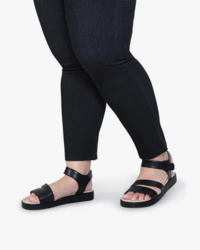 Stride Strap Platform Sandals - Black