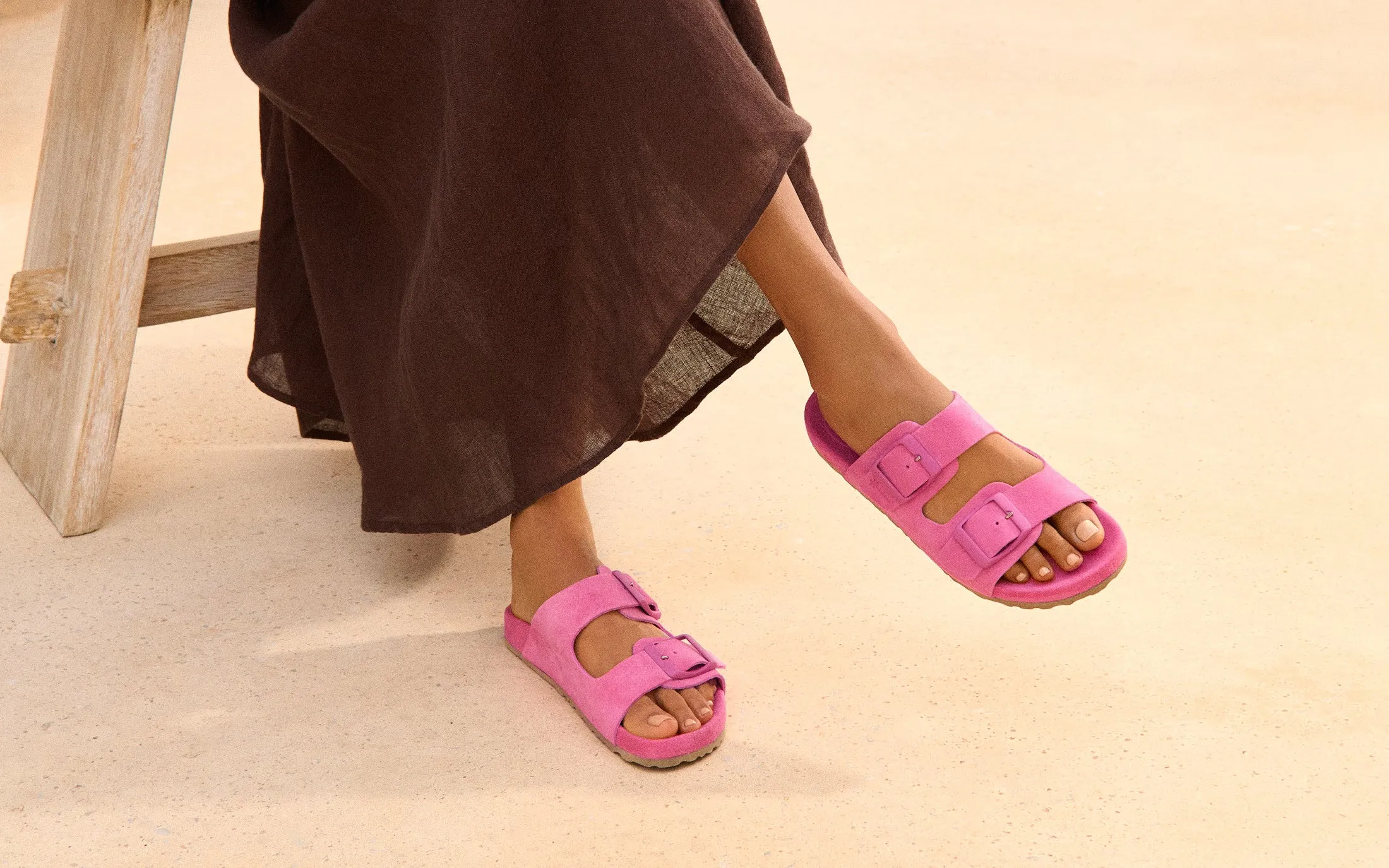 Suede Traveler Nordic Sandals - R36RT - Hamptons Bold Pink