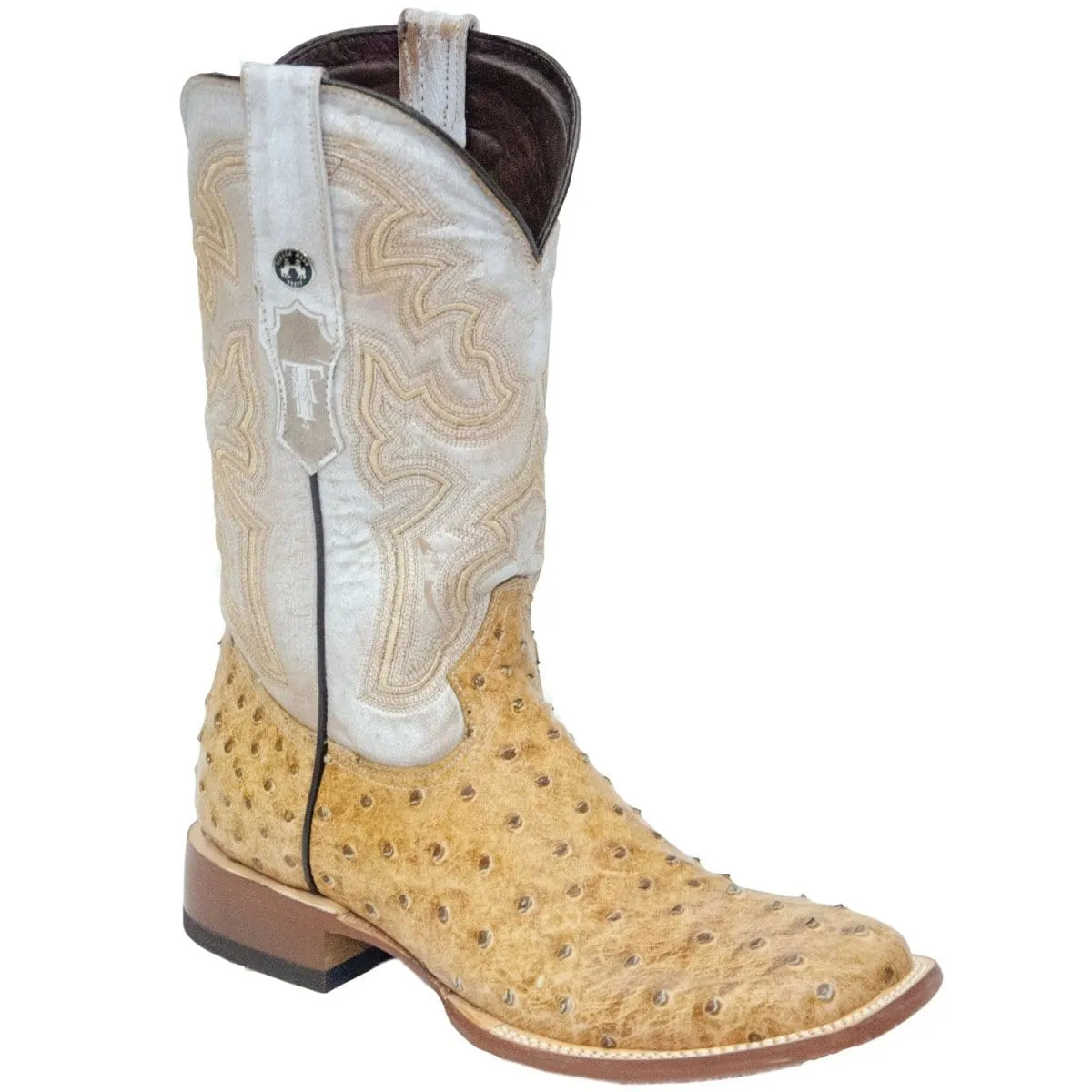Tanner Mark Men's Dutton Print Ostrich Square Toe Boots Rustic Orix: TM207017