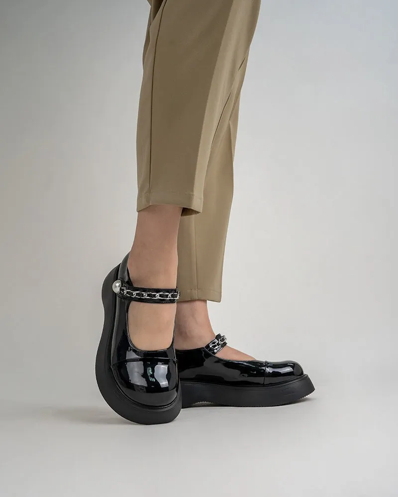 Two Tone Round Toe Platform Mary Janes