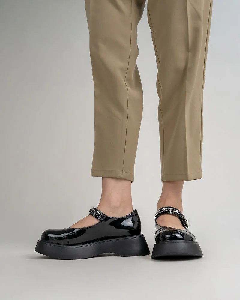 Two Tone Round Toe Platform Mary Janes