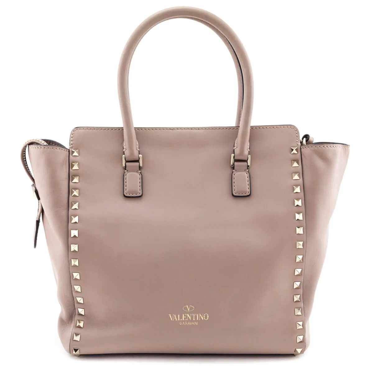 Valentino Nude Calfskin Rockstud Satchel