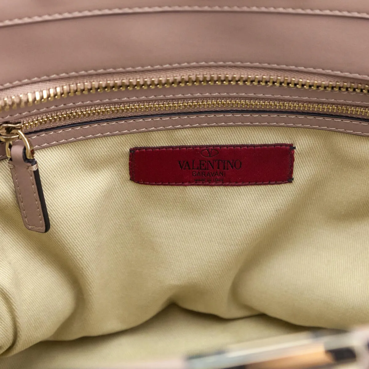 Valentino Nude Calfskin Rockstud Satchel