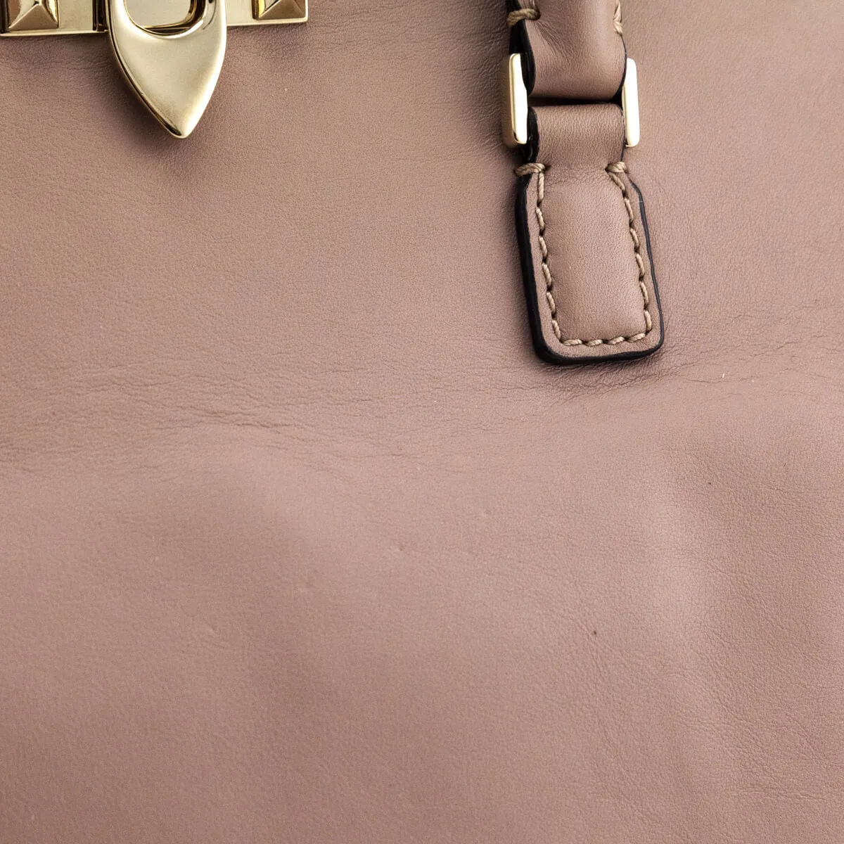Valentino Nude Calfskin Rockstud Satchel