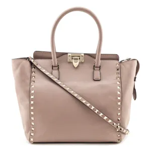 Valentino Nude Calfskin Rockstud Satchel