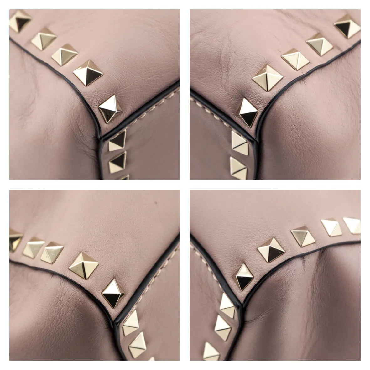 Valentino Nude Calfskin Rockstud Satchel