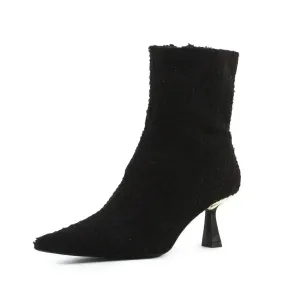 Zara Zipper Kitten Heels Sock Boots | Suede